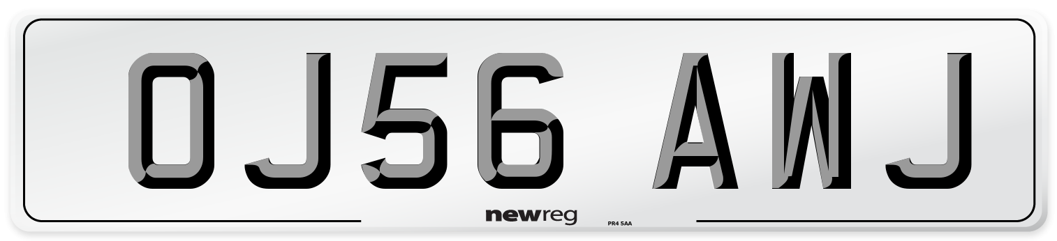 OJ56 AWJ Number Plate from New Reg